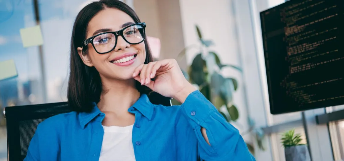 young professional woman with a perfect white smile